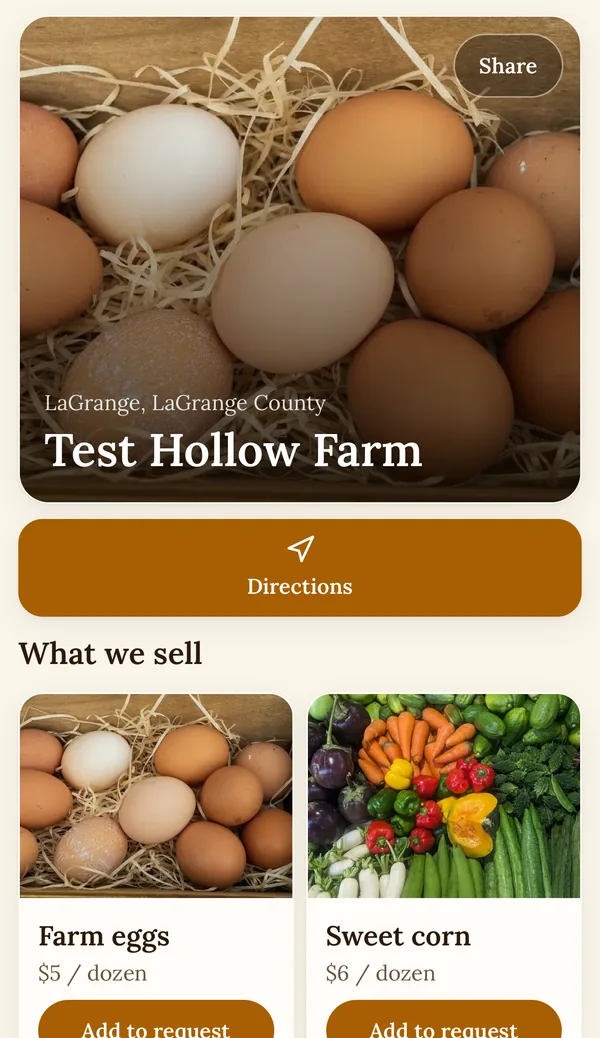 A Buy Hoosier Farm Stand on a phone